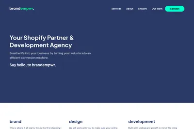 Screenshot of the Brand Empwr homepage
