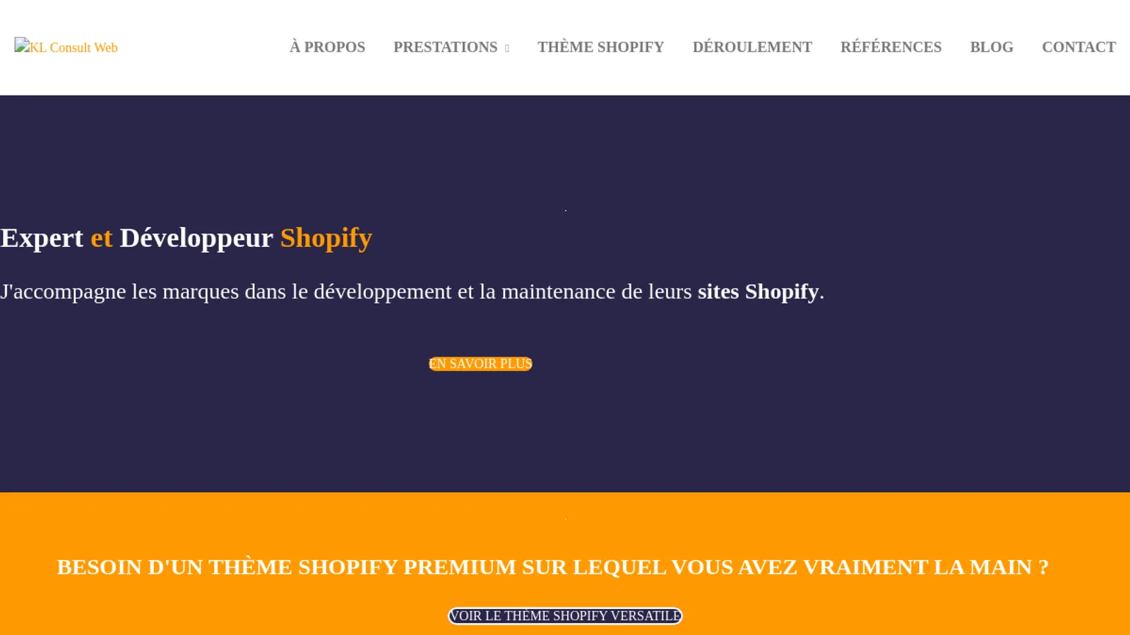 Screenshot of the KL Consult Web homepage