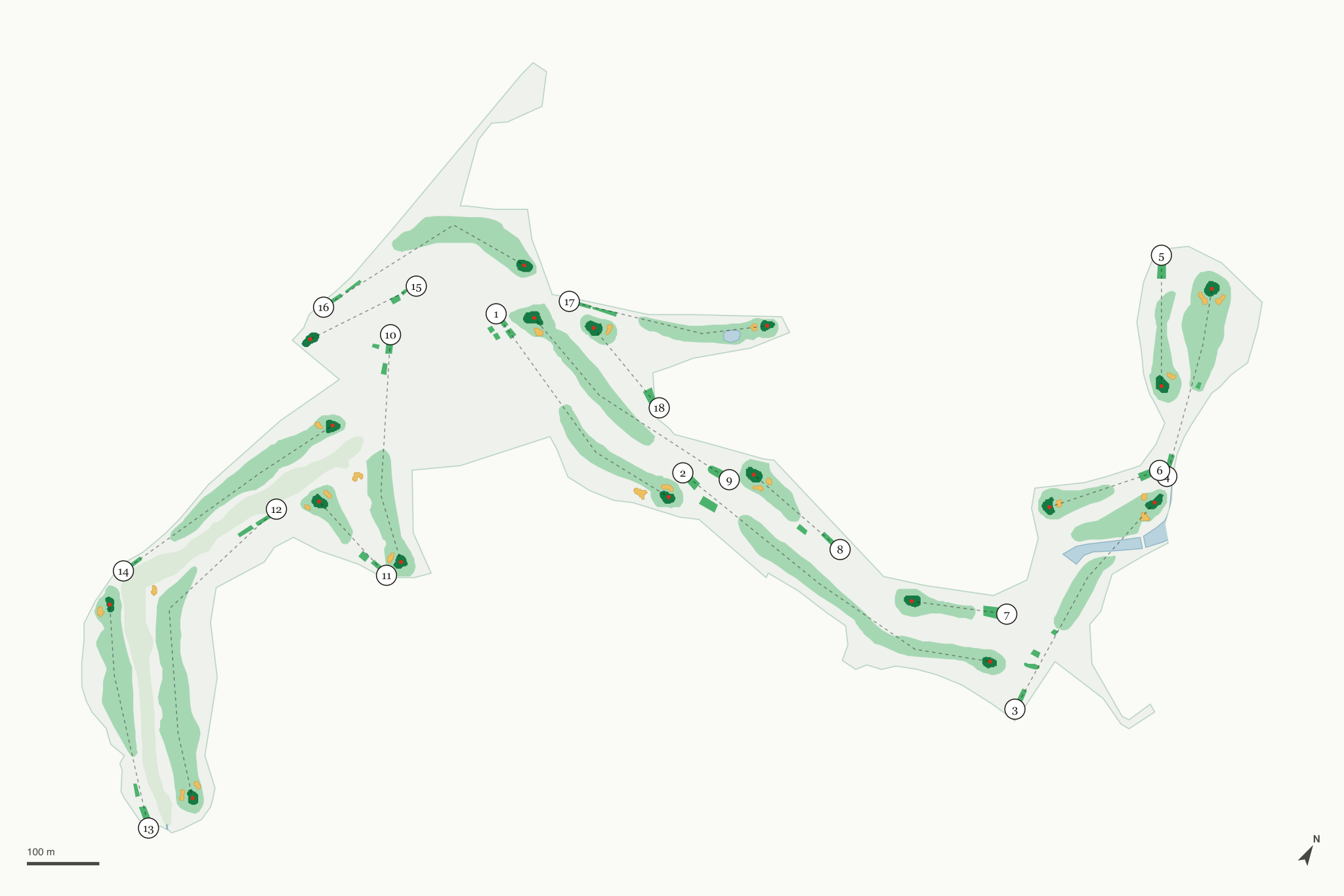 Map of Fullerton Golf Course