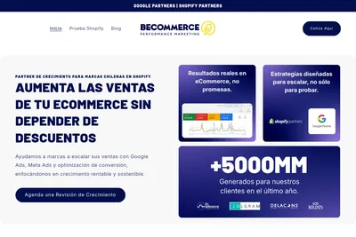 Screenshot of the BECOMMERCE SPA homepage