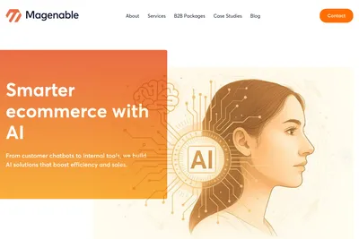 Screenshot of the Magenable homepage
