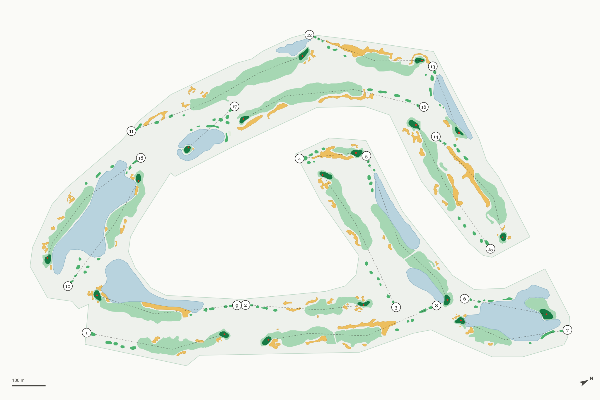 Map of PGA WEST Pete Dye Stadium Course