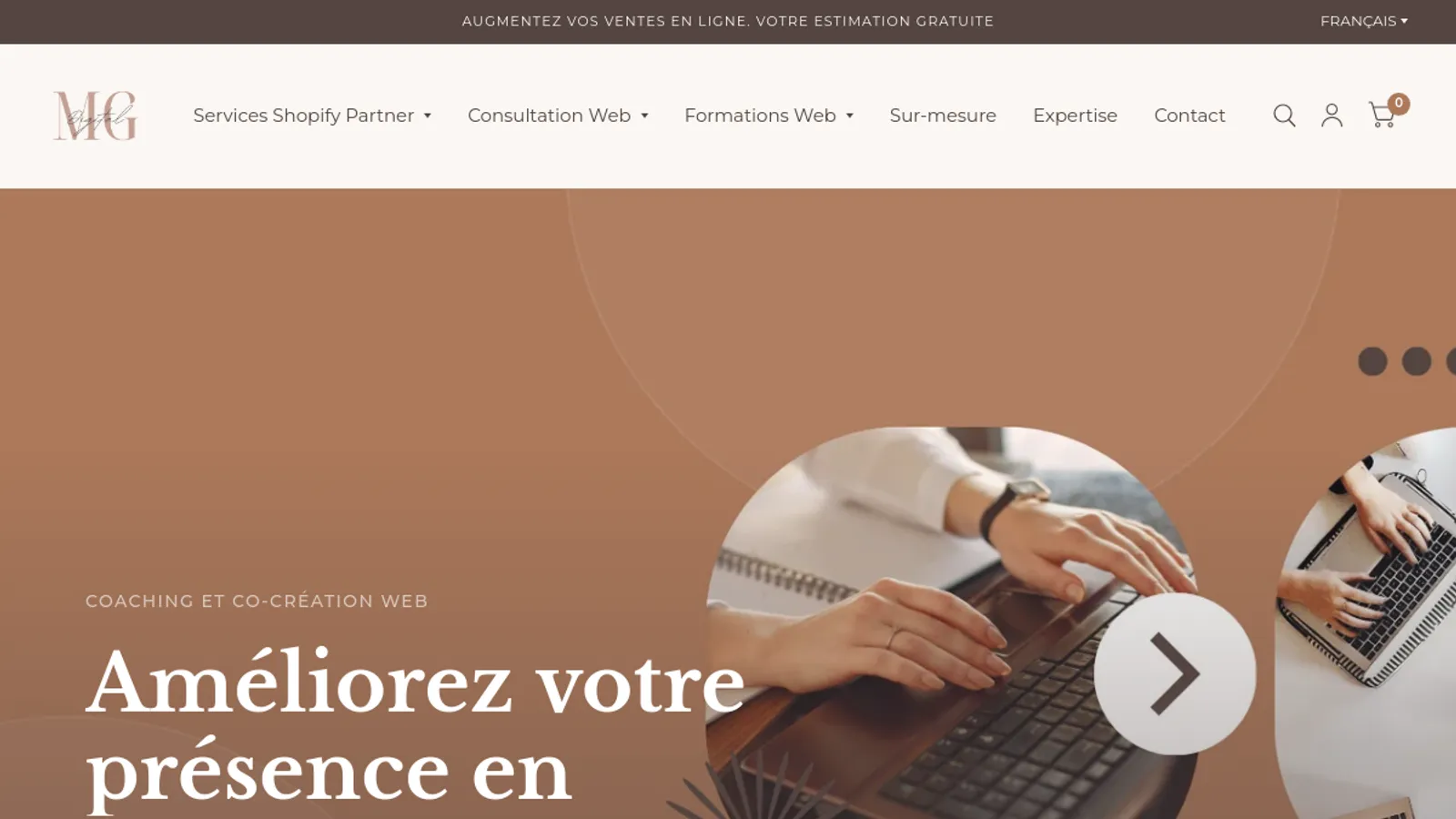 Screenshot of the JoliBento Inc. homepage