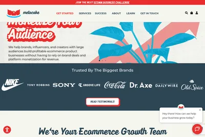 Screenshot of the Metacake homepage