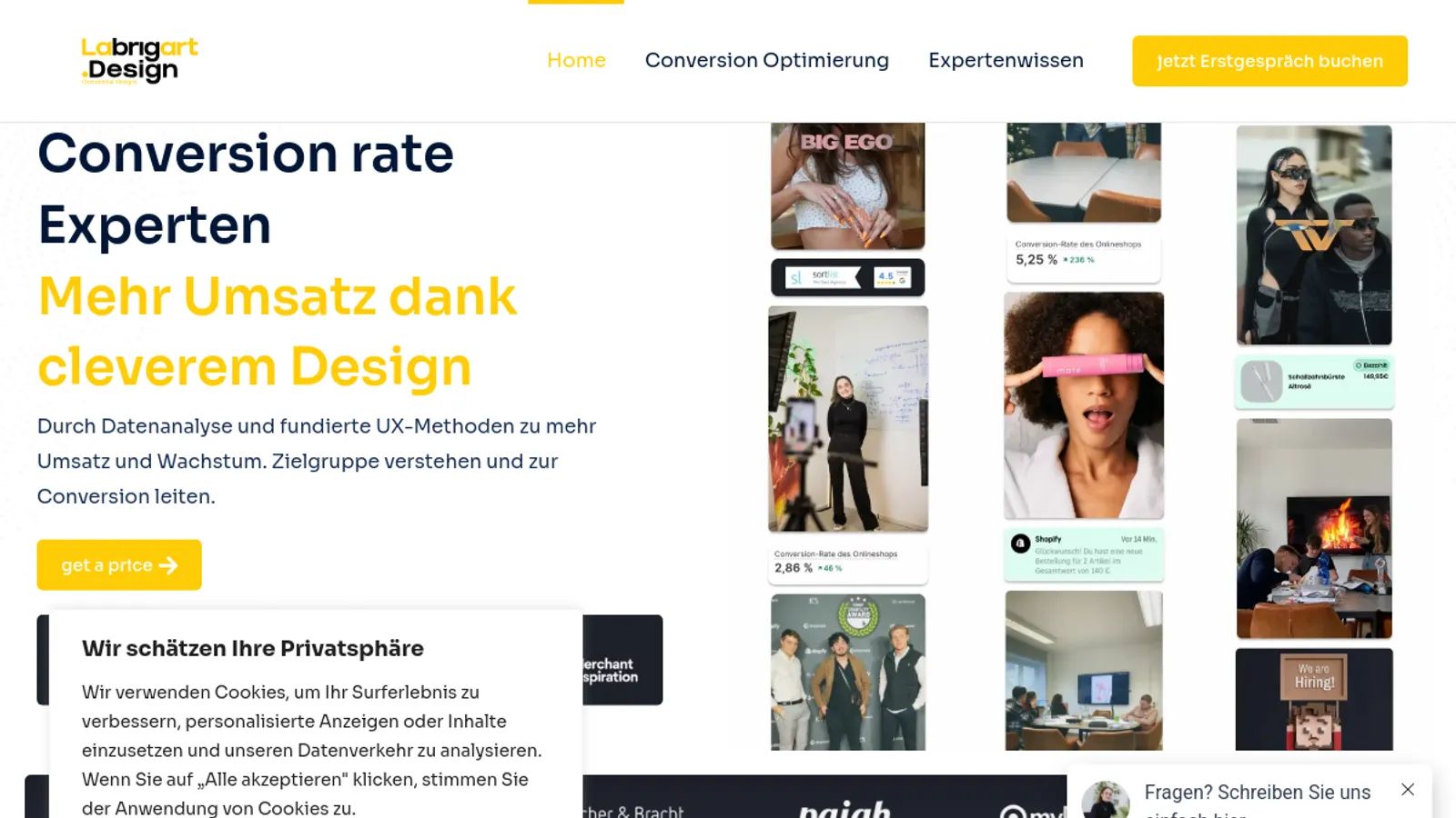 Screenshot of the Labrigart.Design GmbH homepage