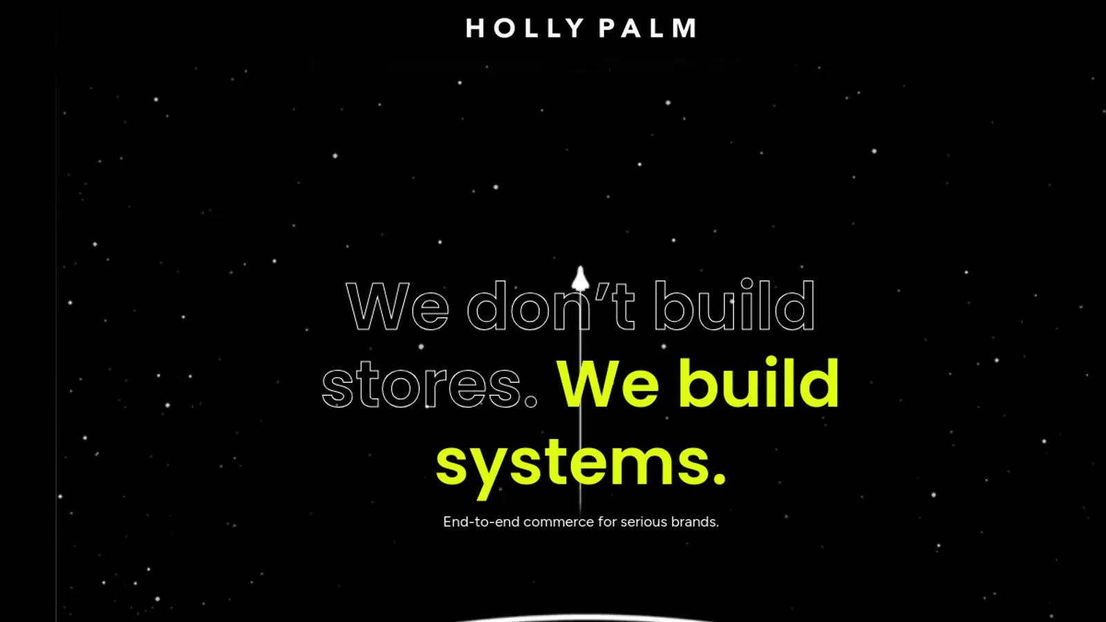 Screenshot of the Holly Palm homepage