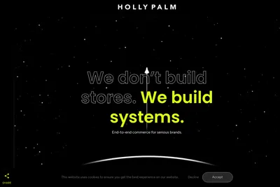 Screenshot of the Holly Palm homepage