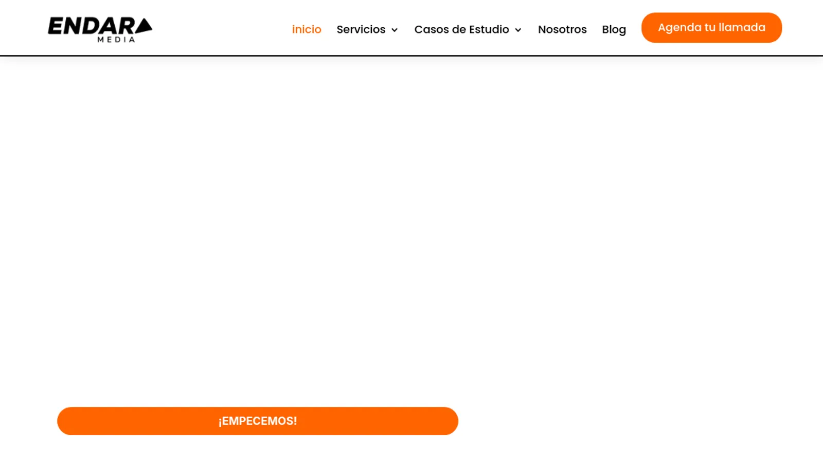 Screenshot of the Endara Media homepage