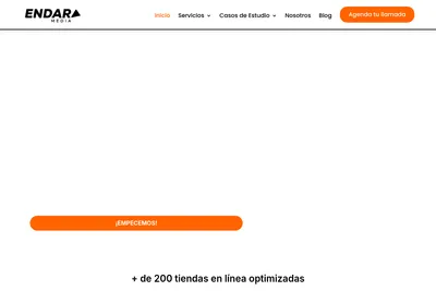 Screenshot of the Endara Media homepage