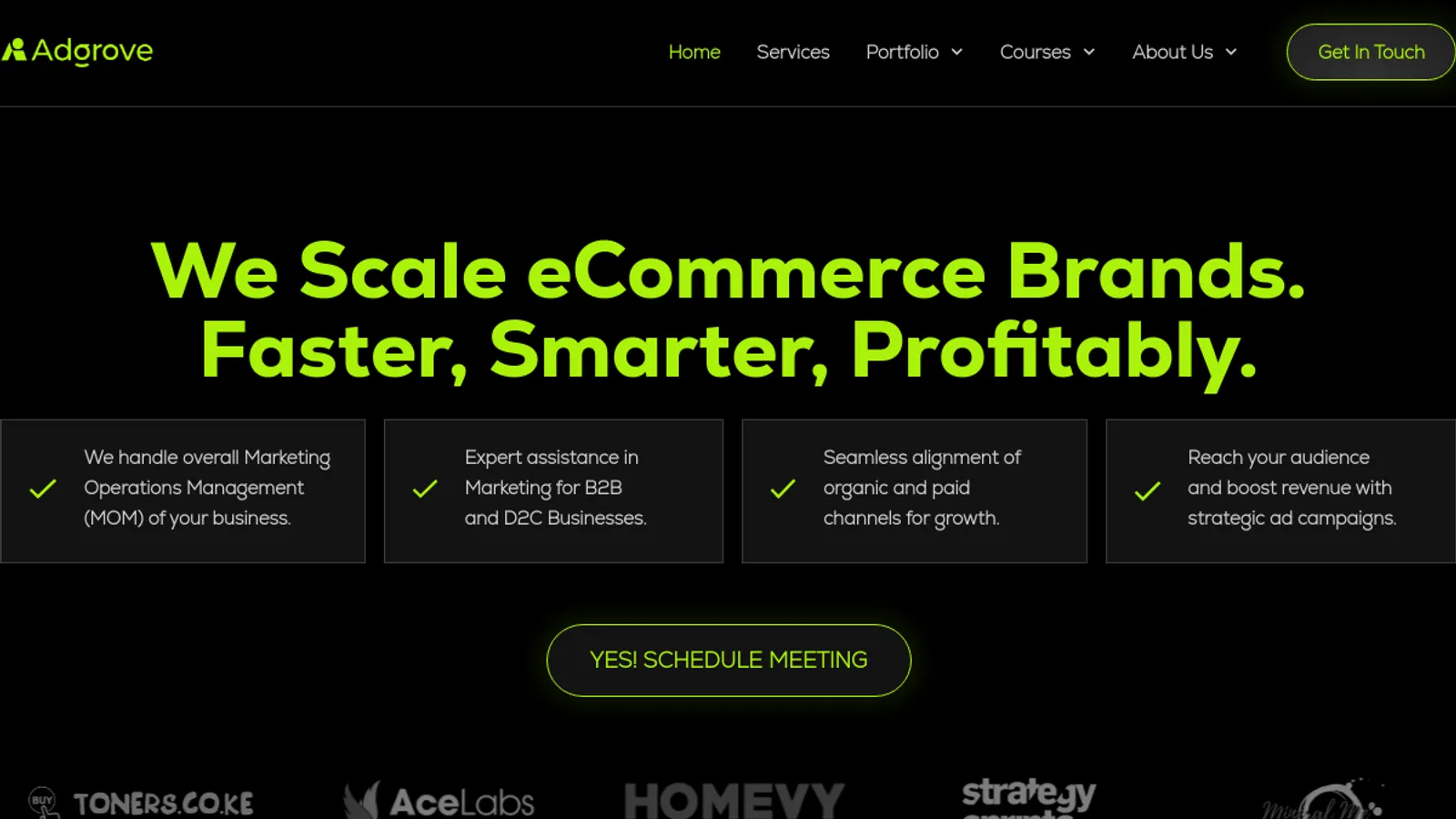 Screenshot of the Advengerz homepage