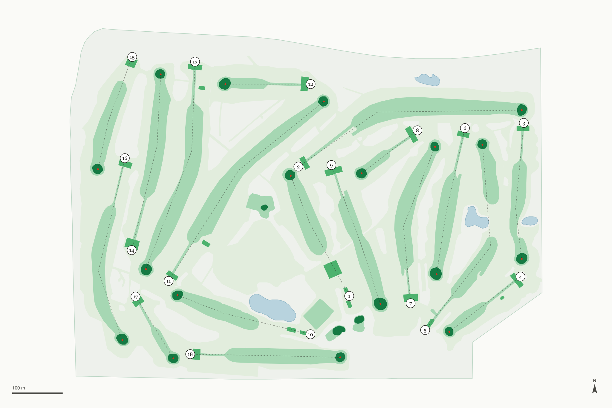 Map of Twin Pines Golf Course