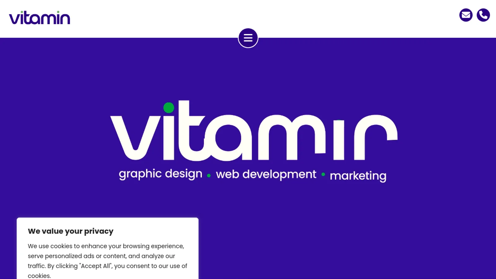 Screenshot of the Vitamin Creative Ltd. homepage
