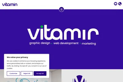 Screenshot of the Vitamin Creative Ltd. homepage