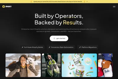 Screenshot of the Sparky homepage