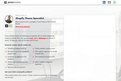 Screenshot of the jesperahlbom.com homepage