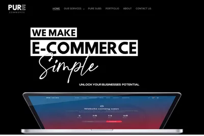 Screenshot of the Pure Commerce homepage