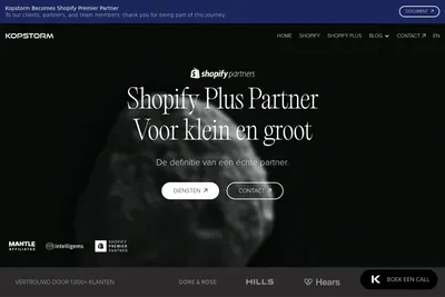 Screenshot of the Kopstorm Comm.V homepage