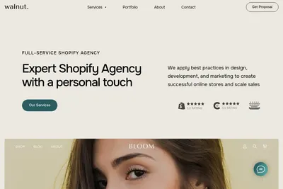 Screenshot of the Walnut homepage