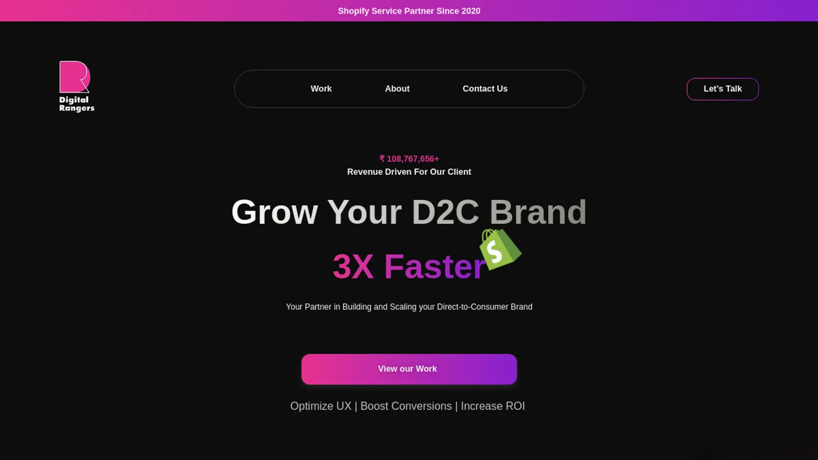 Screenshot of the Digital Rangers LLP homepage