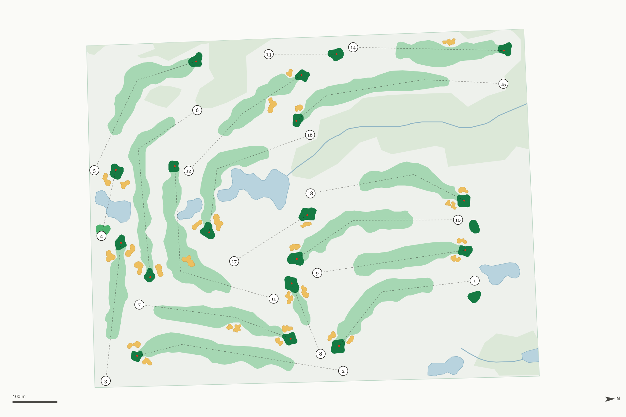 Map of Highland Springs Golf Course