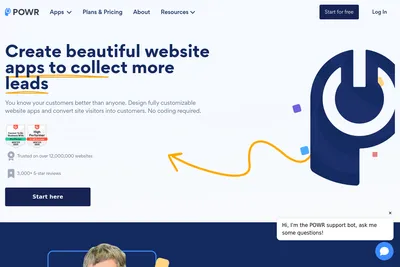Screenshot of the POWR.io homepage