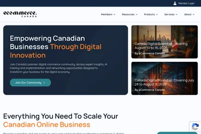 Screenshot of the eCommerce Canada homepage