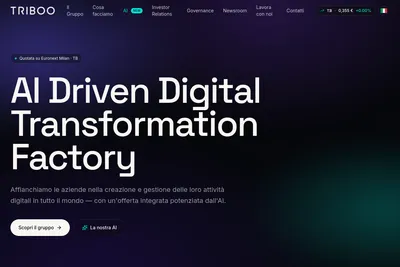 Screenshot of the TRIBOO DIGITALE homepage