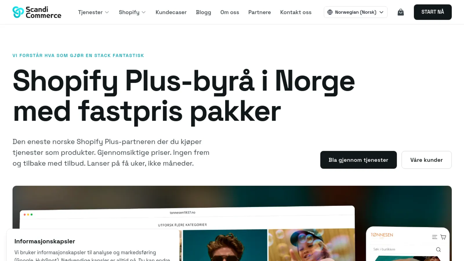 Screenshot of the Scandicommerce AS homepage