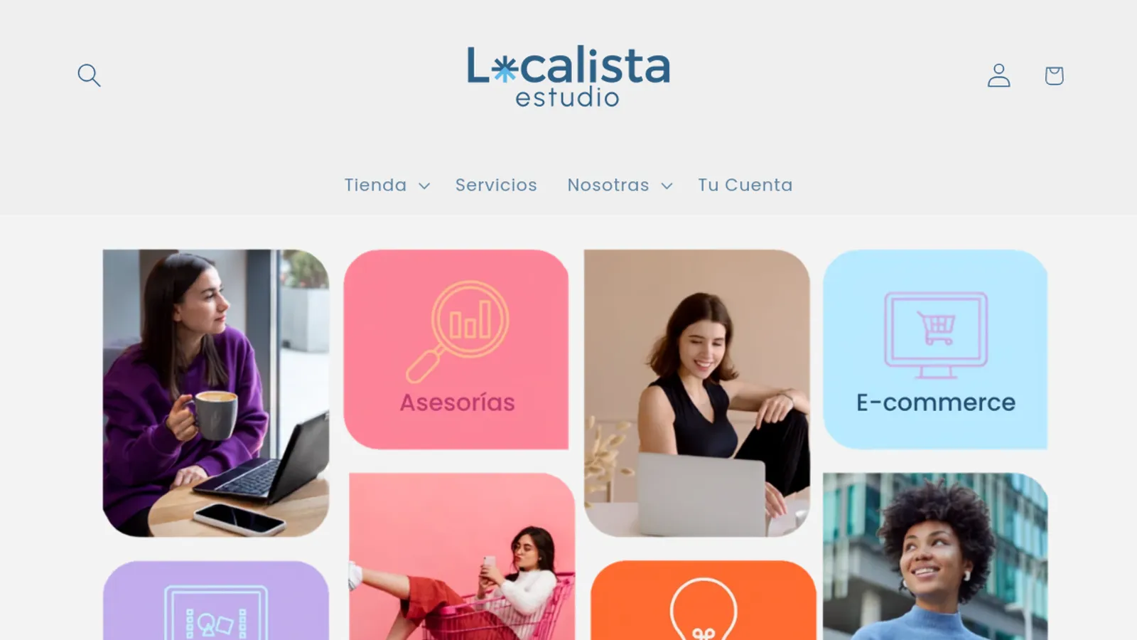 Screenshot of the Localista Estudio homepage