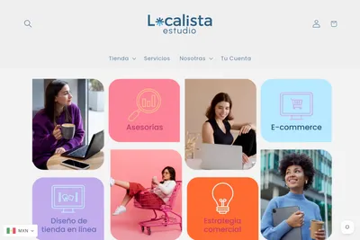 Screenshot of the Localista Estudio homepage