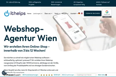 Screenshot of the ithelps homepage