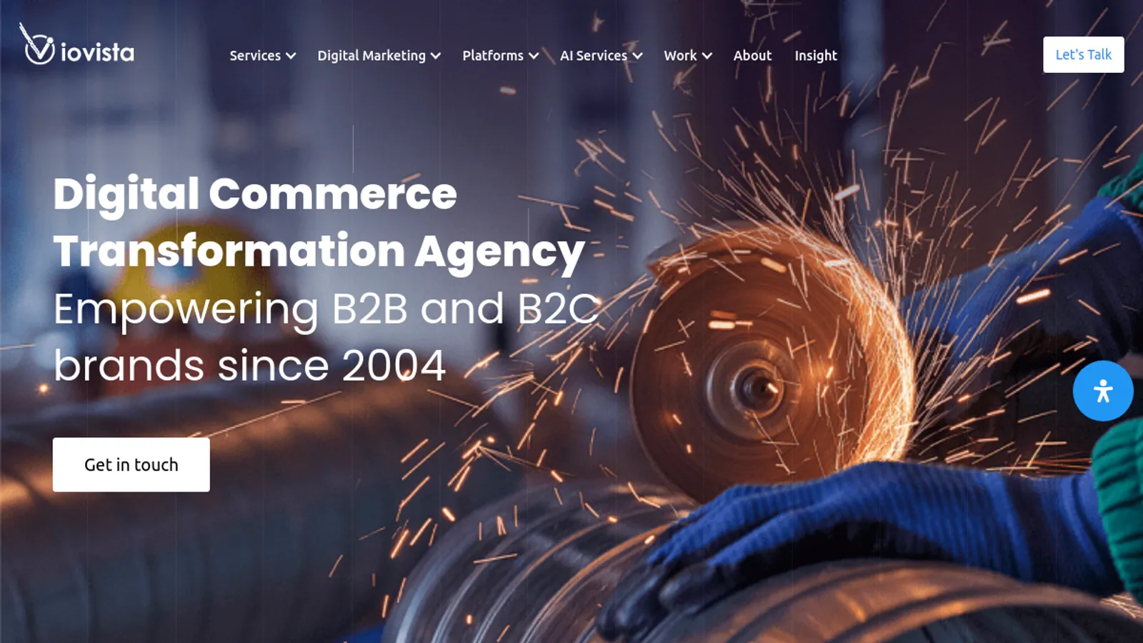 Screenshot of the ioVista homepage