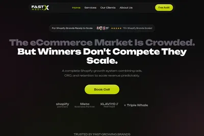 Screenshot of the FastX Media homepage
