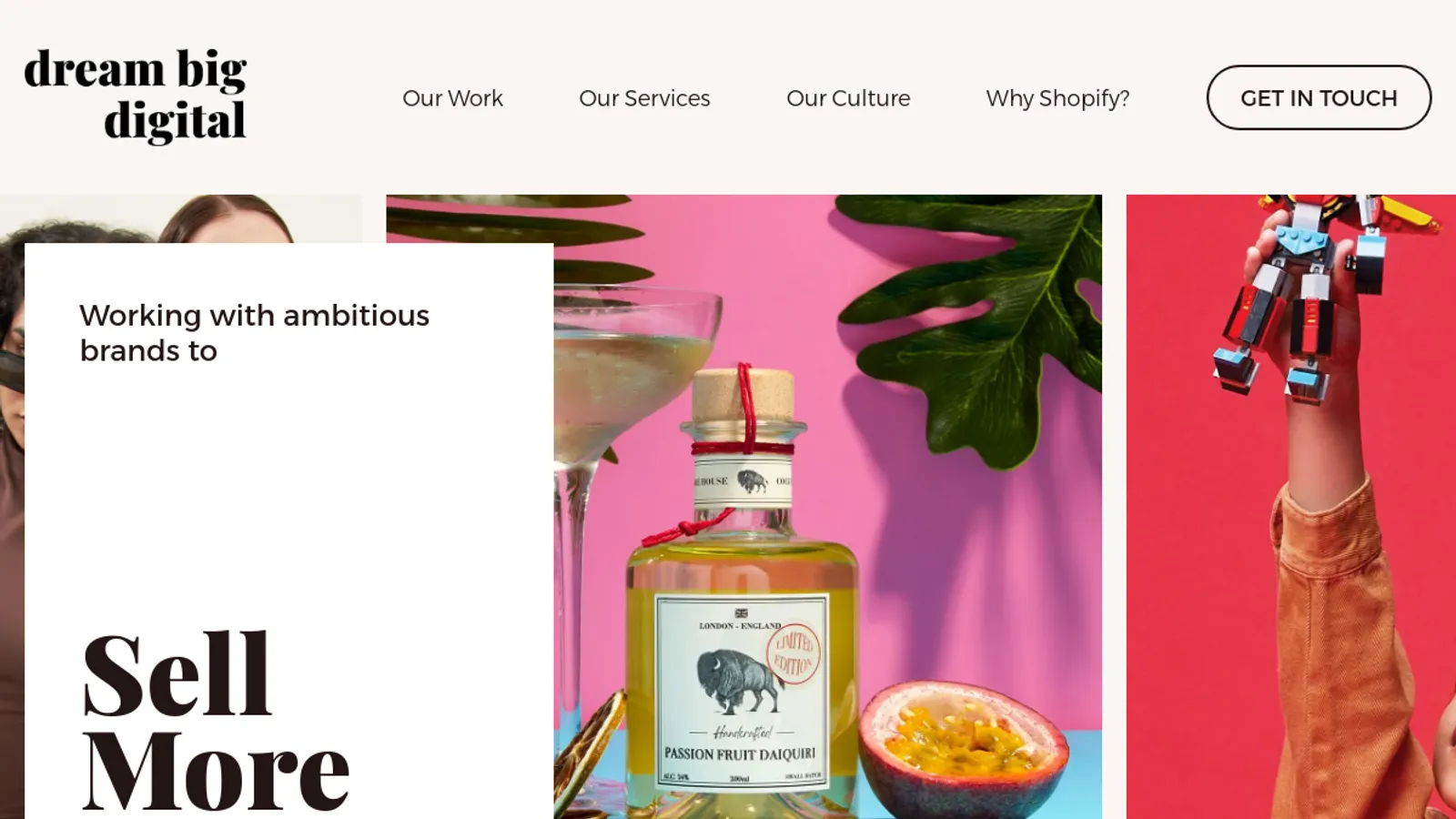 Screenshot of the Dream Big Digital homepage