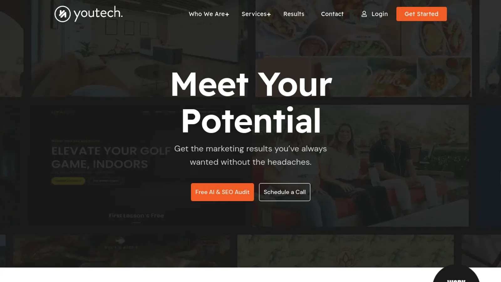 Screenshot of the Youtech homepage