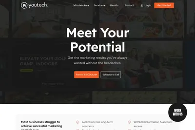 Screenshot of the Youtech homepage