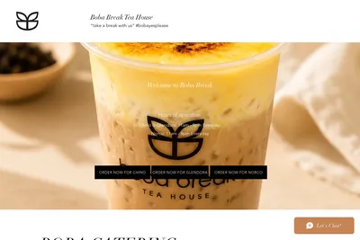 Boba Break Tea House website homepage