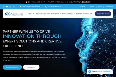 Screenshot of the 610 Web Lab LLP homepage
