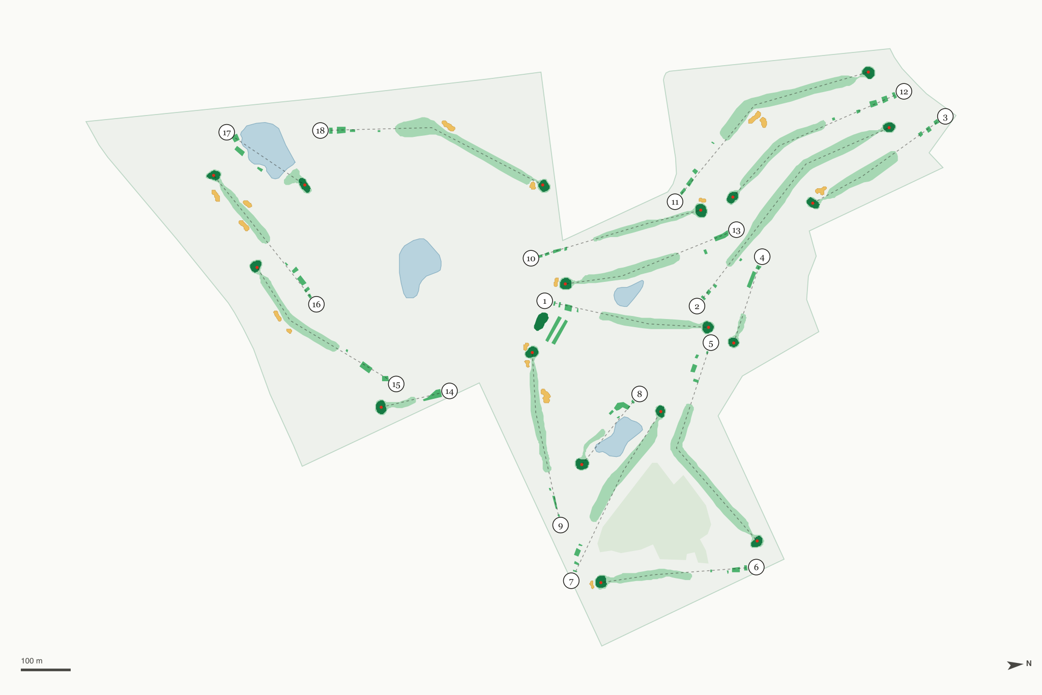 Map of Eagle Springs Golf Course