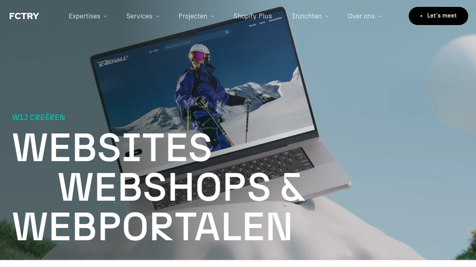 Screenshot of the FCTRY homepage
