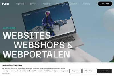Screenshot of the FCTRY homepage