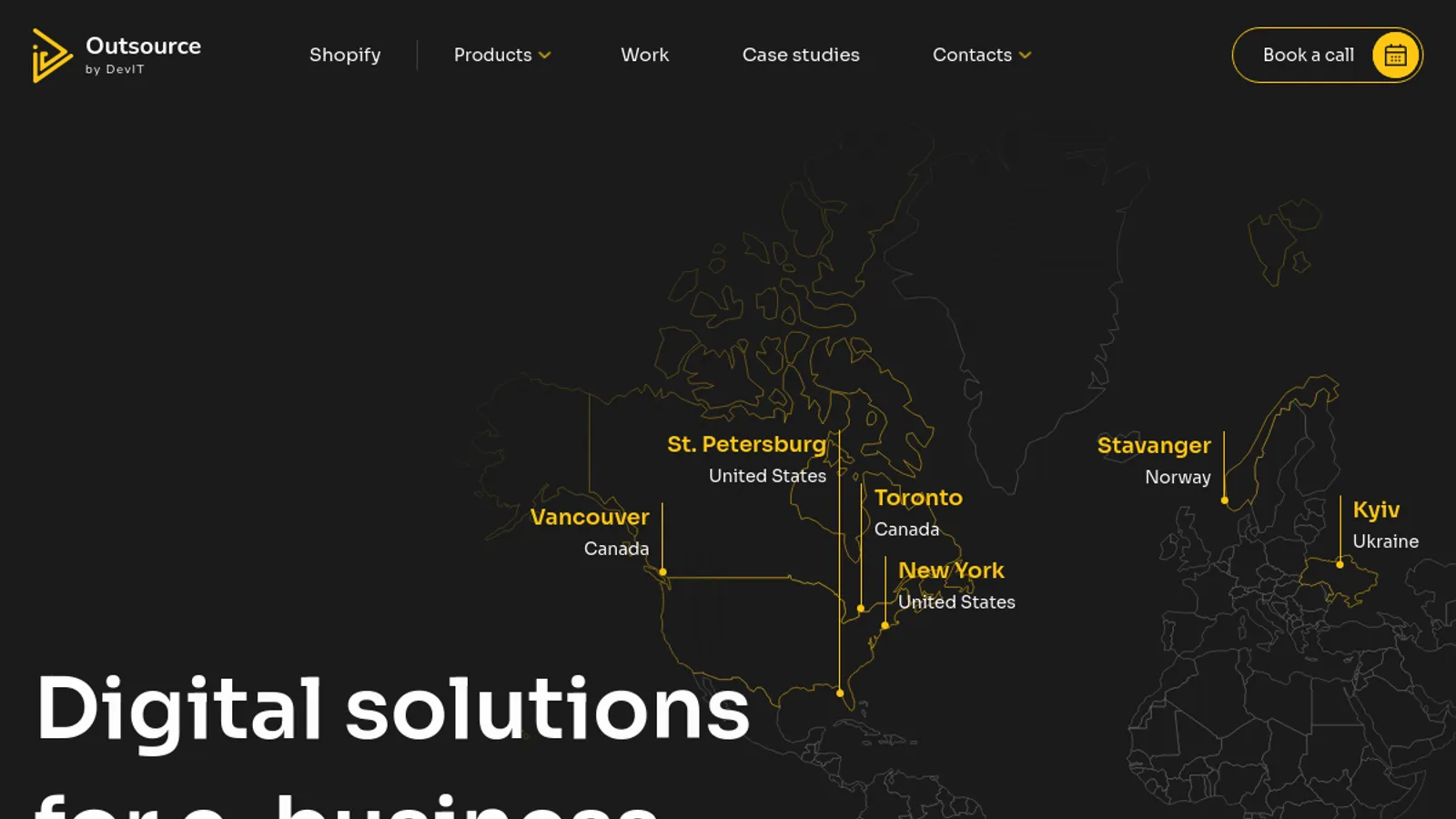 Screenshot of the DevIT homepage