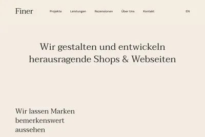 Screenshot of the Finer Digital Agency homepage