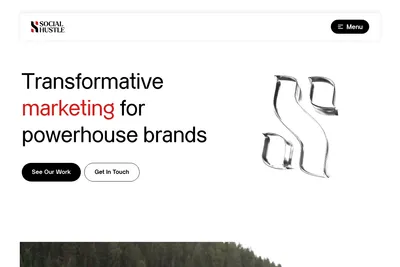 Screenshot of the Social Hustle homepage
