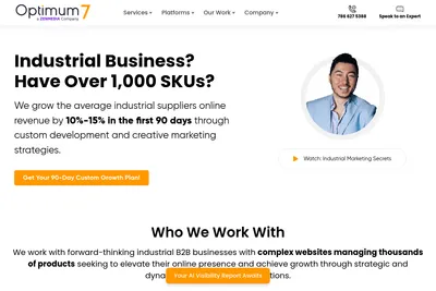 Screenshot of the Optimum7 homepage