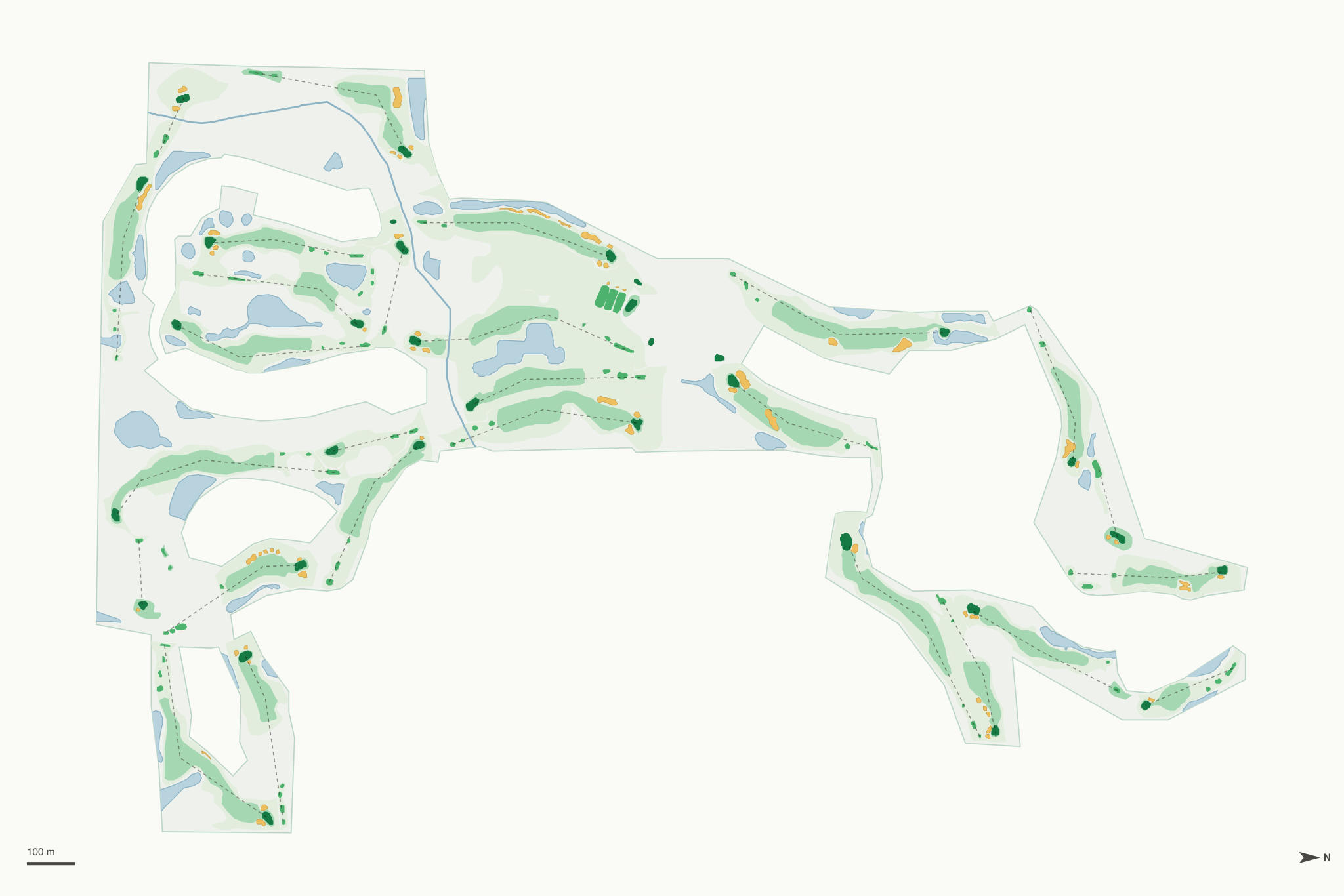 Map of The Ponds Golf Course