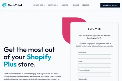 Screenshot of the First and Third homepage