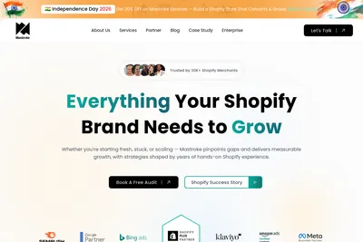 Screenshot of the Mastroke homepage