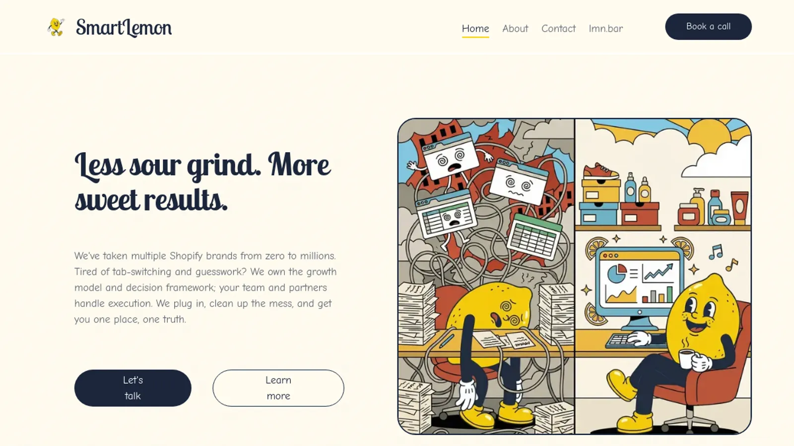 Screenshot of the SmartLemon homepage
