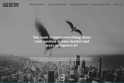 Screenshot of the Flip the bird ebvba homepage